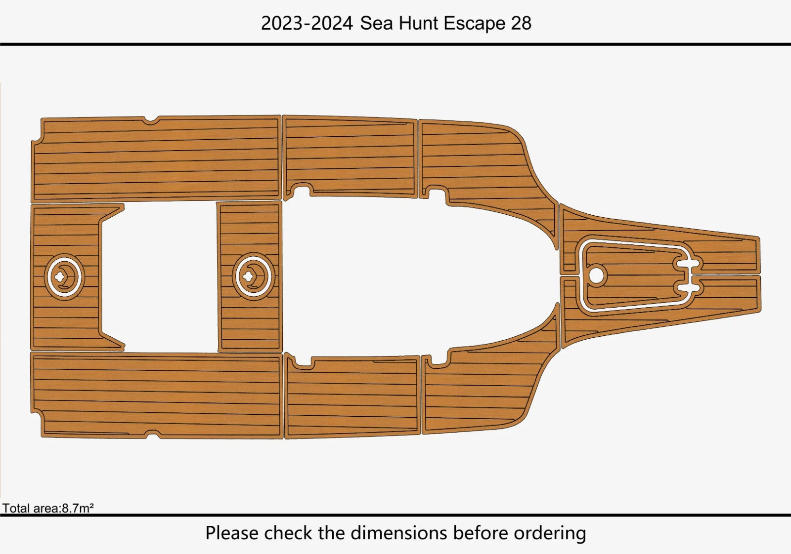 EVA Foam Teak Deck Flooring Mat for Sea Hunt 28 Escape (2024)