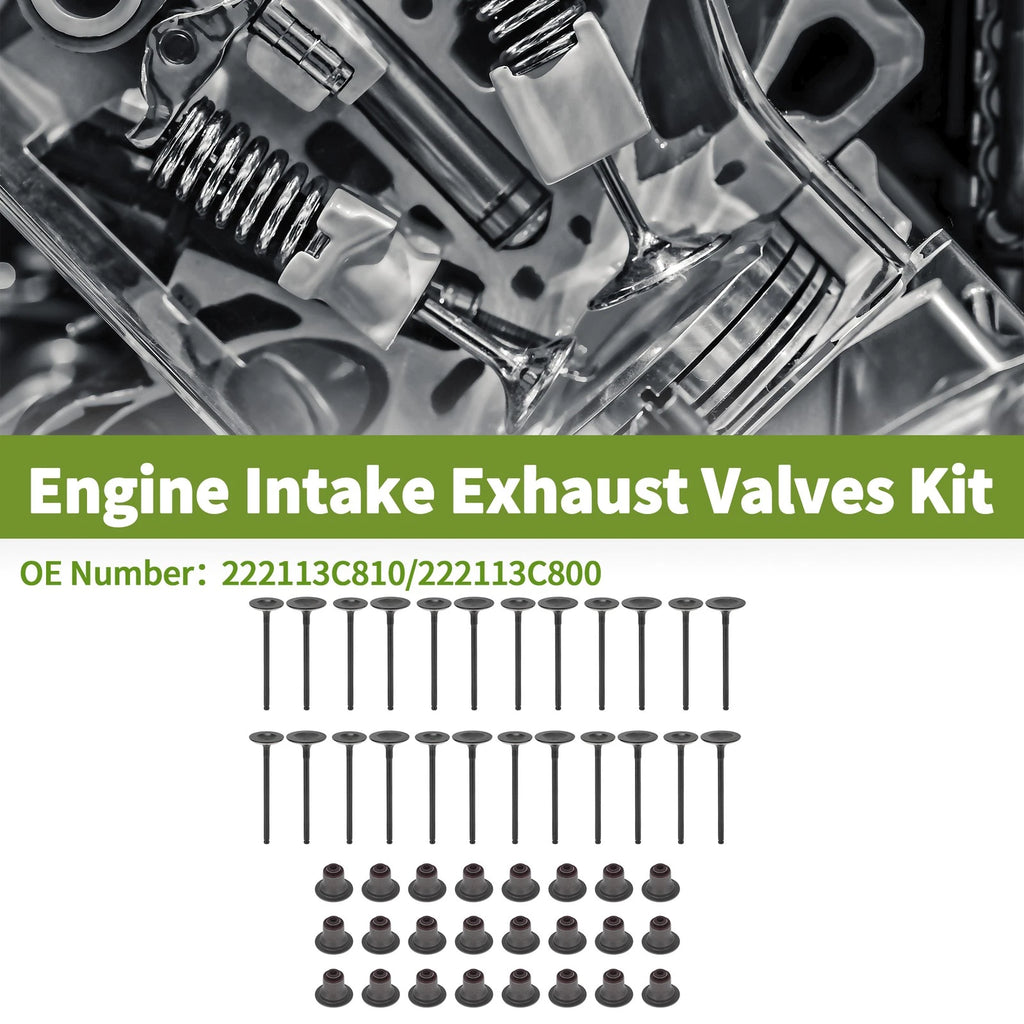 Engine Intake Exhaust Valves Kit Replacement for Hyundai Sonata 3.3 (2015–2017)