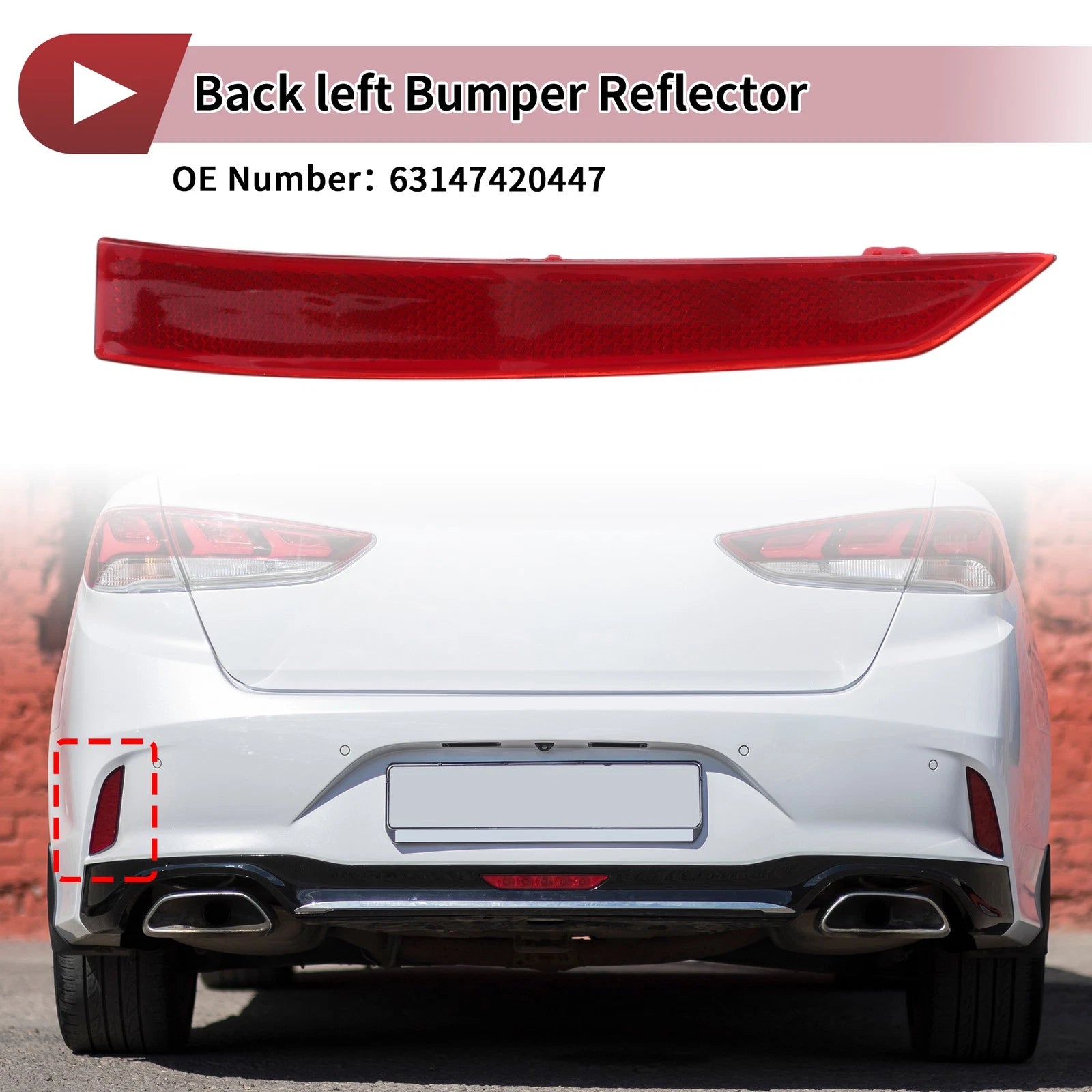 Rear Left Bumper Reflector for BMW 320i (2020–2022)