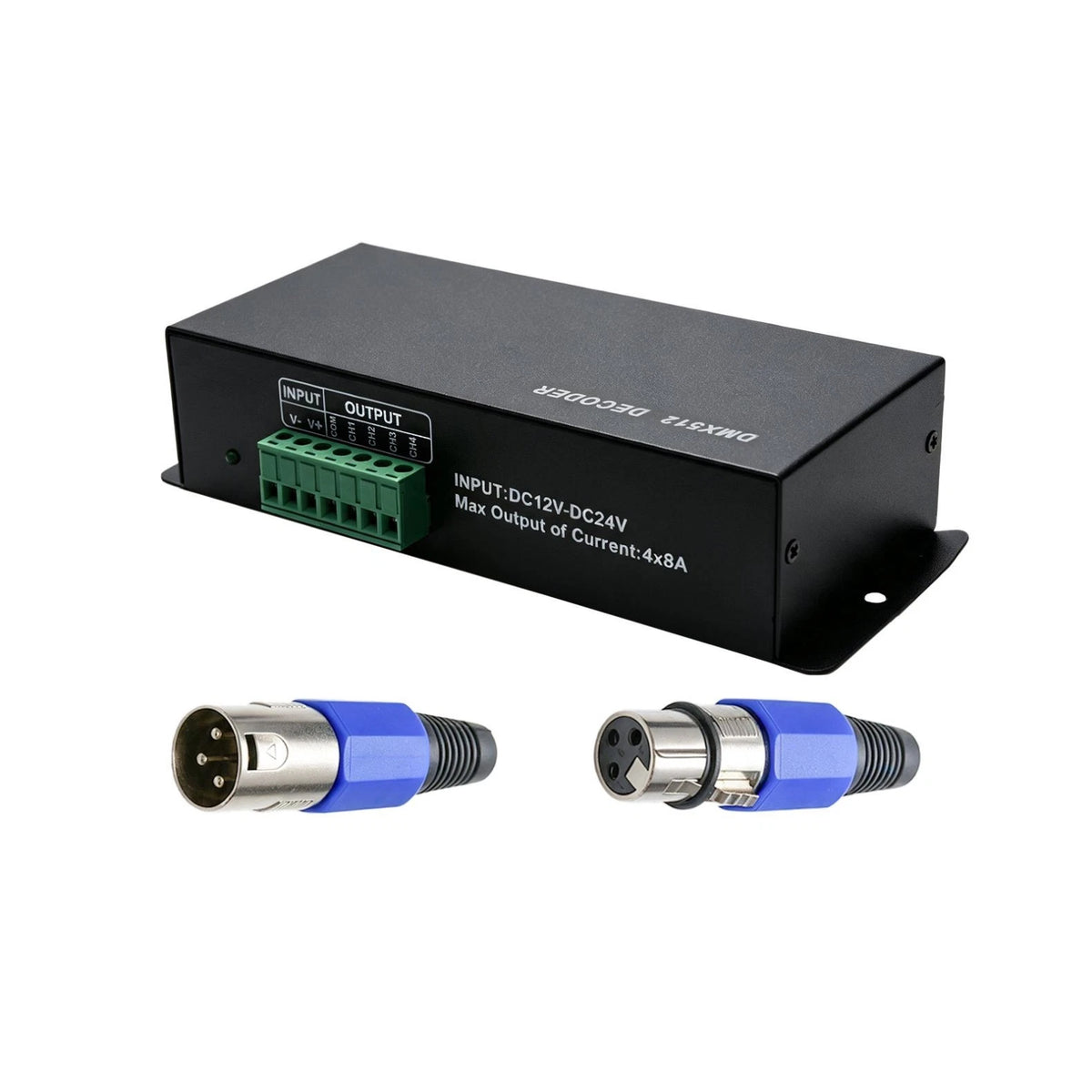 4CH 8A LED RGBW DMX 512 Decoder Controller Dimmer for Automotive (DC12V–24V)