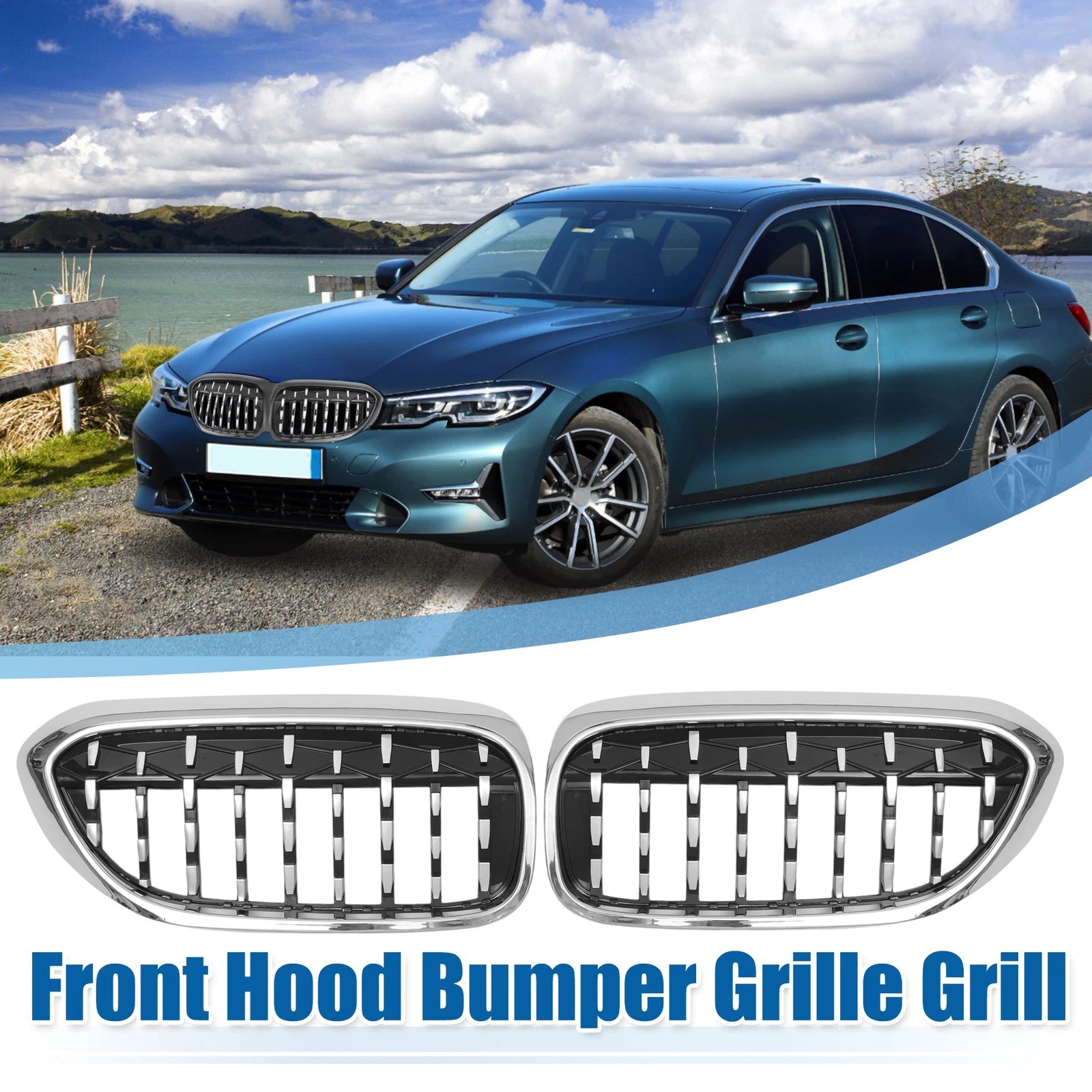 Front Hood Bumper Grille Replacement for BMW 530e 530i G30 (2017–2023)