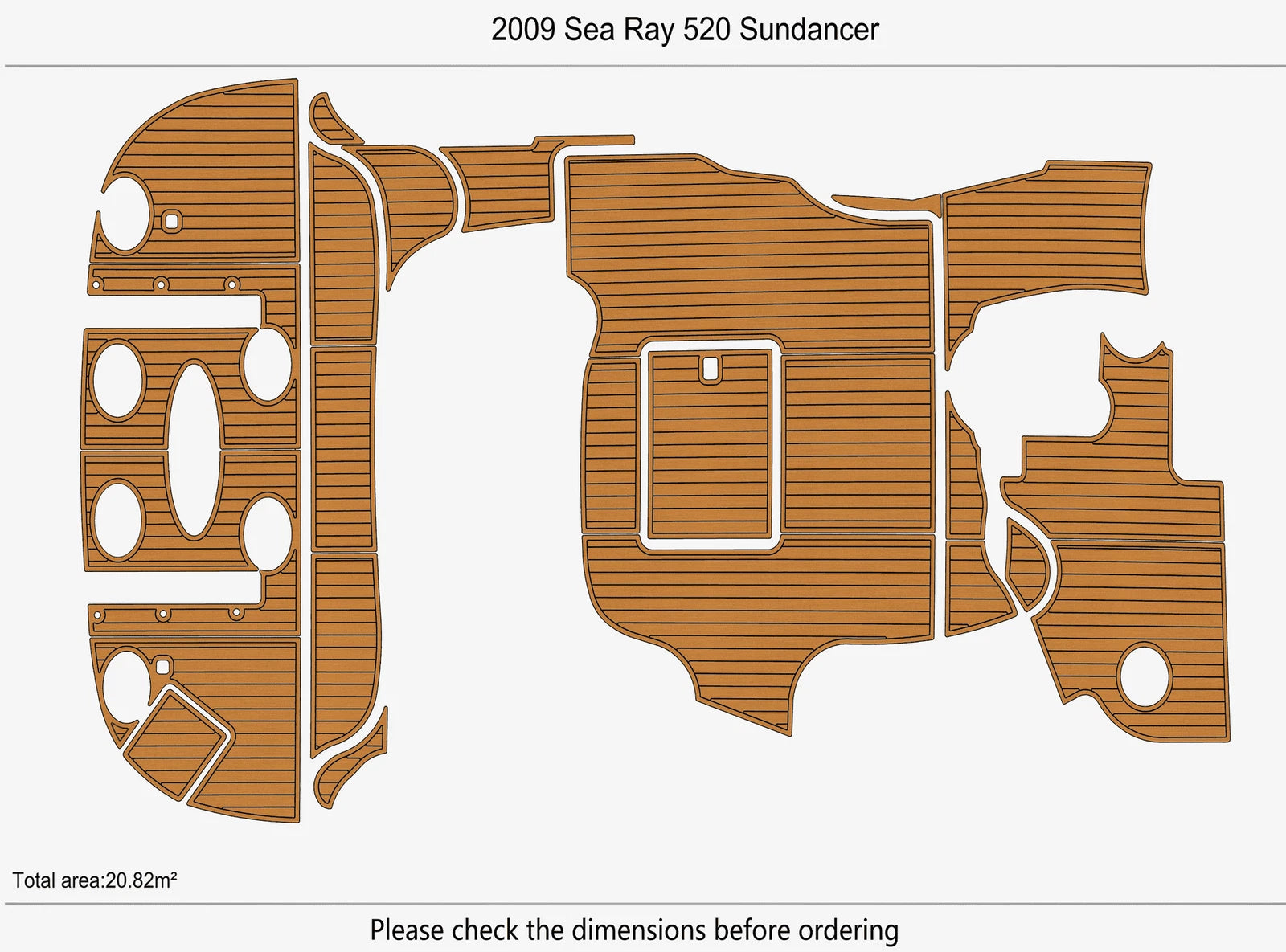 EVA Pads for Sea Ray 520 Sundancer (2009) - Swim Platform Cockpit Mat