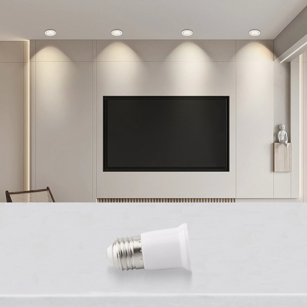 E26/E27 Light Bulb Socket Extender for Brighter Room (3cm Extension)