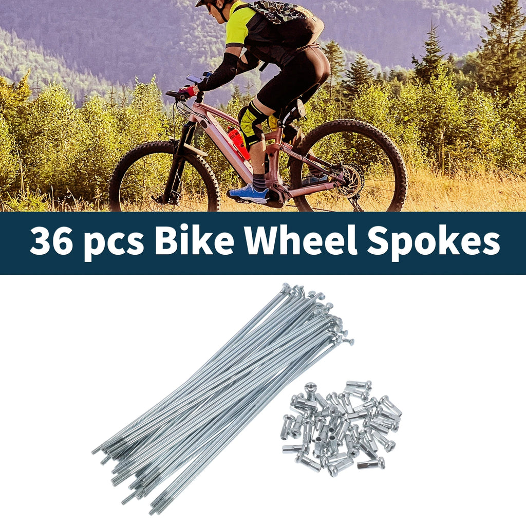 Bicycle Spokes Nipple Set 13G 143mm Galvanized Steel for Universal (45 Pack)
