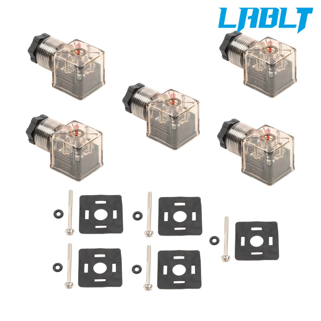 5X Din43650c Junction Socket for Light Air Valve Solenoid Plug Connector