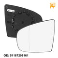 Heated Mirror Glass Replacement w Backing Left Side for BMW X5 X6 (2007–2013)