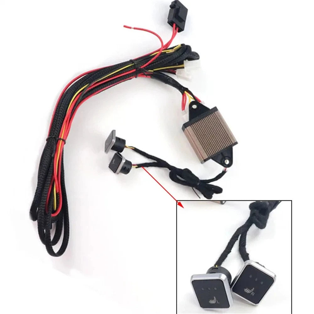 1 Set 12V Car Seat Heating Pad Switch Wiring Harness 3 Level Adjustable