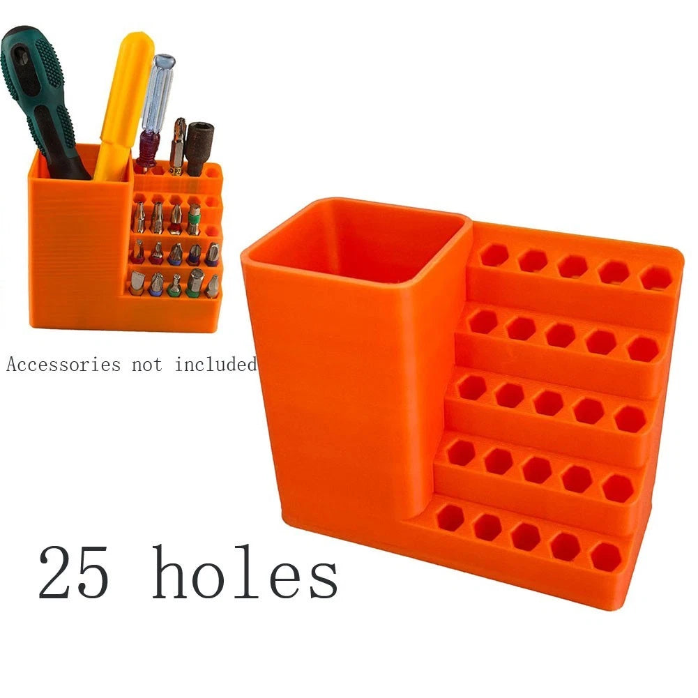 PP Plastic Rectangular Tool Organizer Wall Mount 25/50 Hole Orange