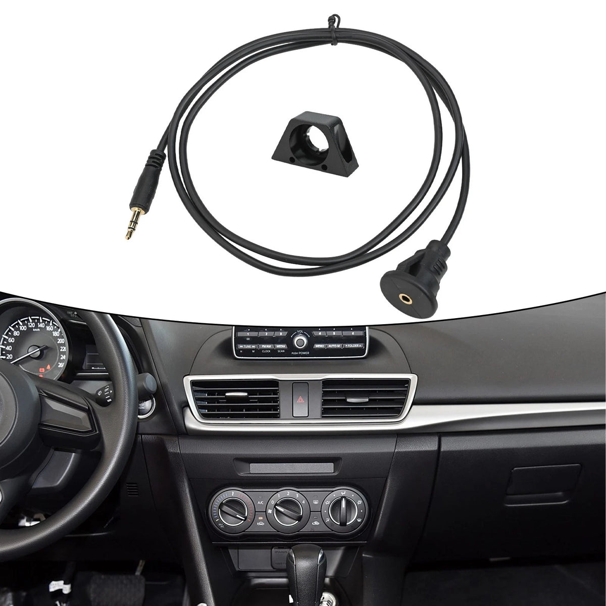3.5mm AUX Audio Extension Cable for Car Dashboard Panel (2010–2023)