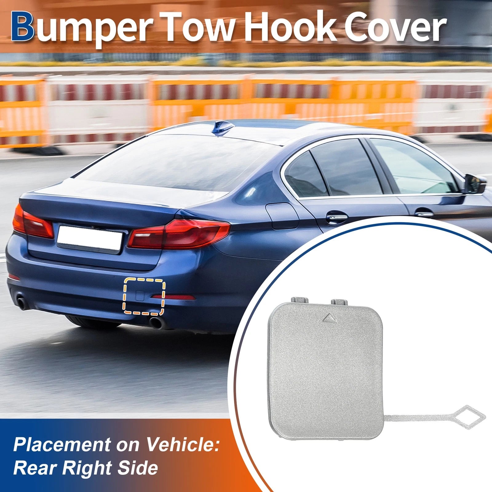 Rear Tow Hook Cover Replacement for BMW 530i 540i (2010–2016)