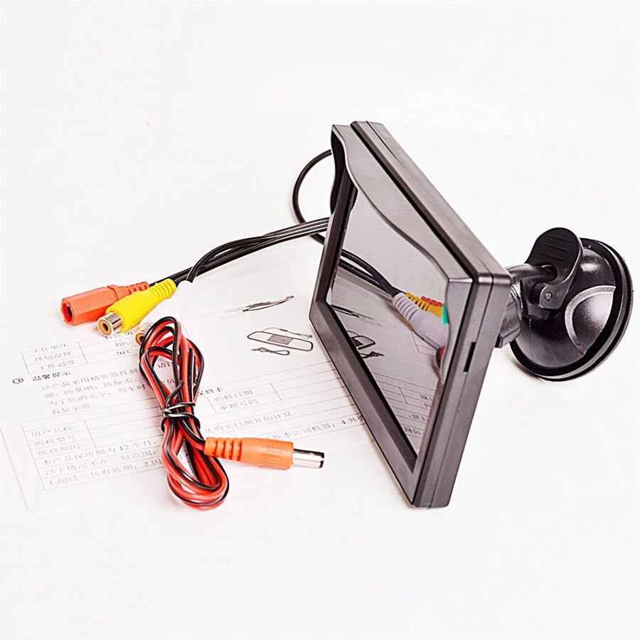 5" Car Monitor TFT LCD HD Digital LED Reverse Parking With Dynamic Track Camera