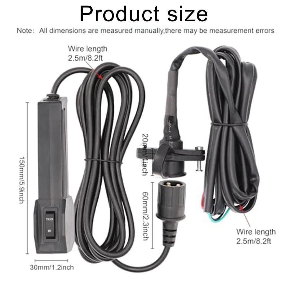 12V Single Circuit Wired Remote Control for ATV UTV Winch (2010–2023)