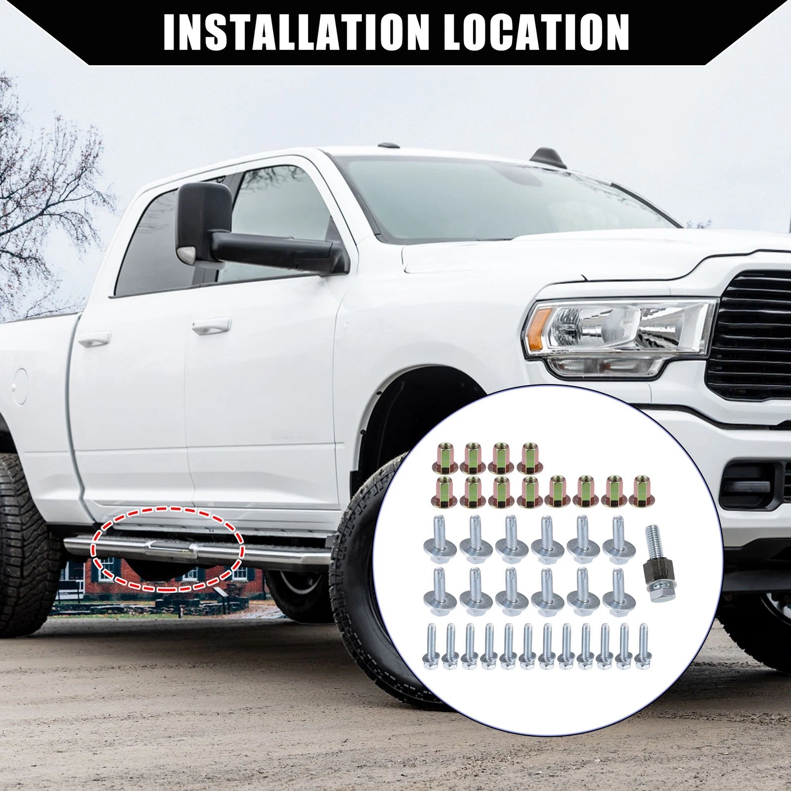 Car Pedal Mount Screw Set Replacement for Dodge Ram 1500 2500 (2019–2024)
