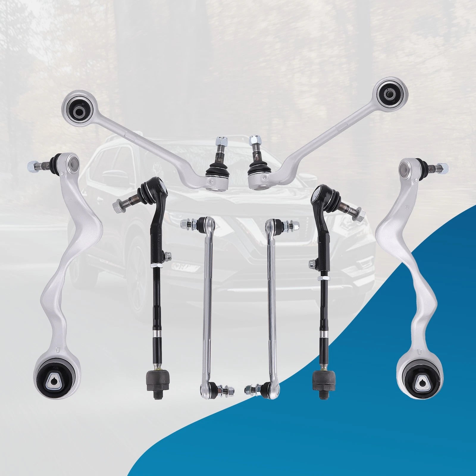8pcs Front Control Arm Ball Joint Sway Bar Link Tie Rods for BMW E90 (2006–2013)
