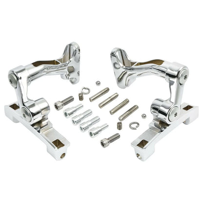 Chrome/Black Adjustable Footboard Mount for Harley Touring (1993–2025)