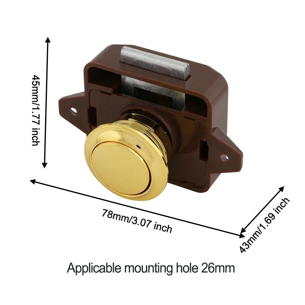 Push Button Lock for RV Boat Yacht Cabinet Drawer Latch (78x45x43mm)