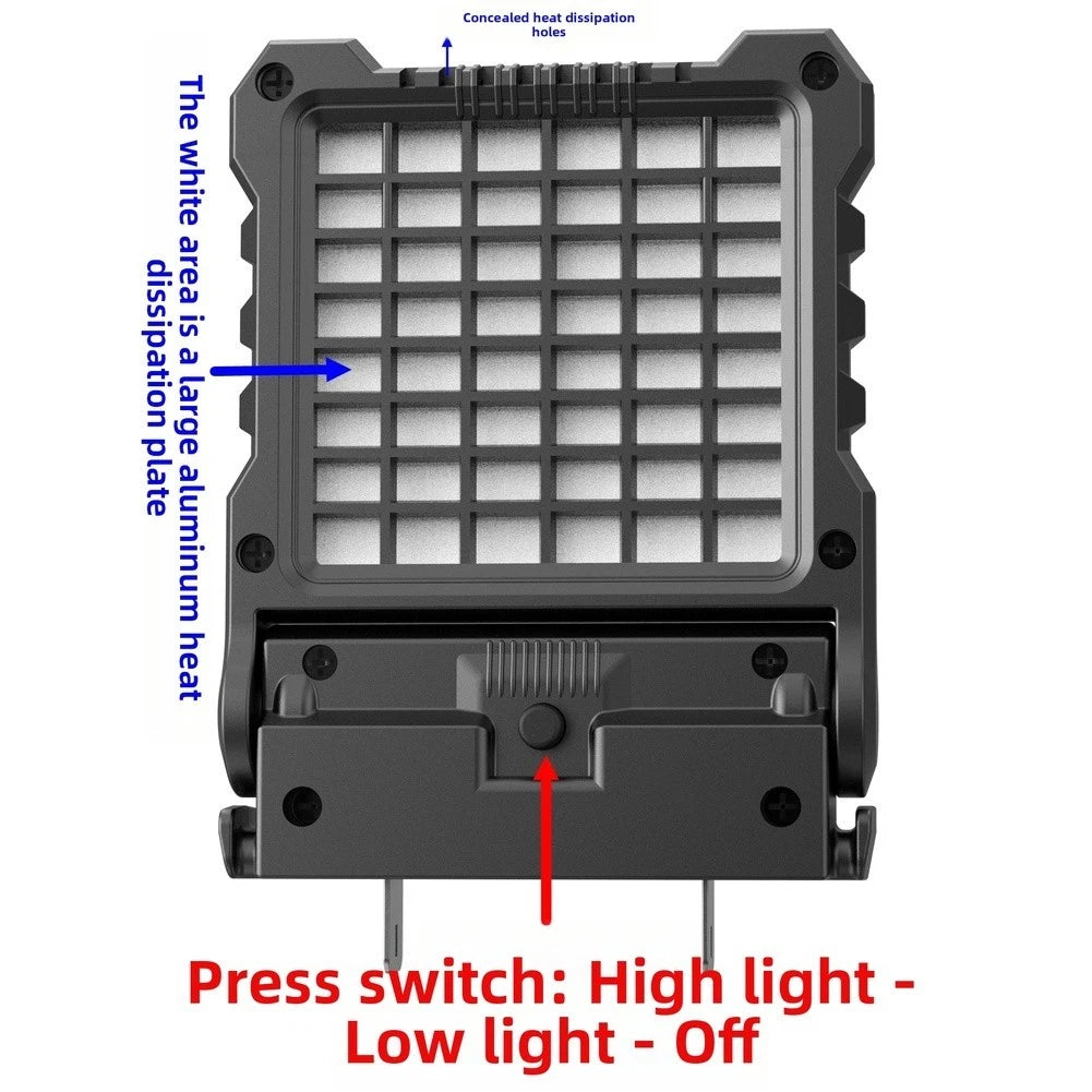Adjustable Angle LED Work Light for Power Tool Battery Packs (12V-85V)