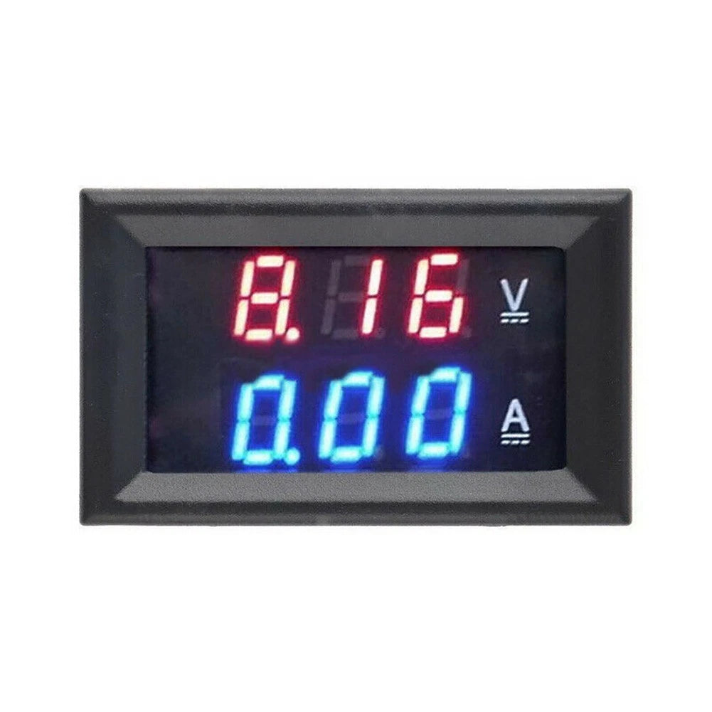LED Dual-Digital Voltmeter Ammeter Gauge for Automotive (10/50/100A)