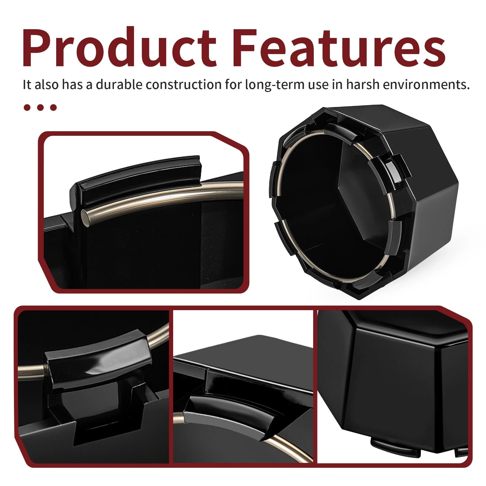 Set of 4 Matte Black Hub Cap Covers for Polaris Sportsman 570 (2015–2025) 5451374-458