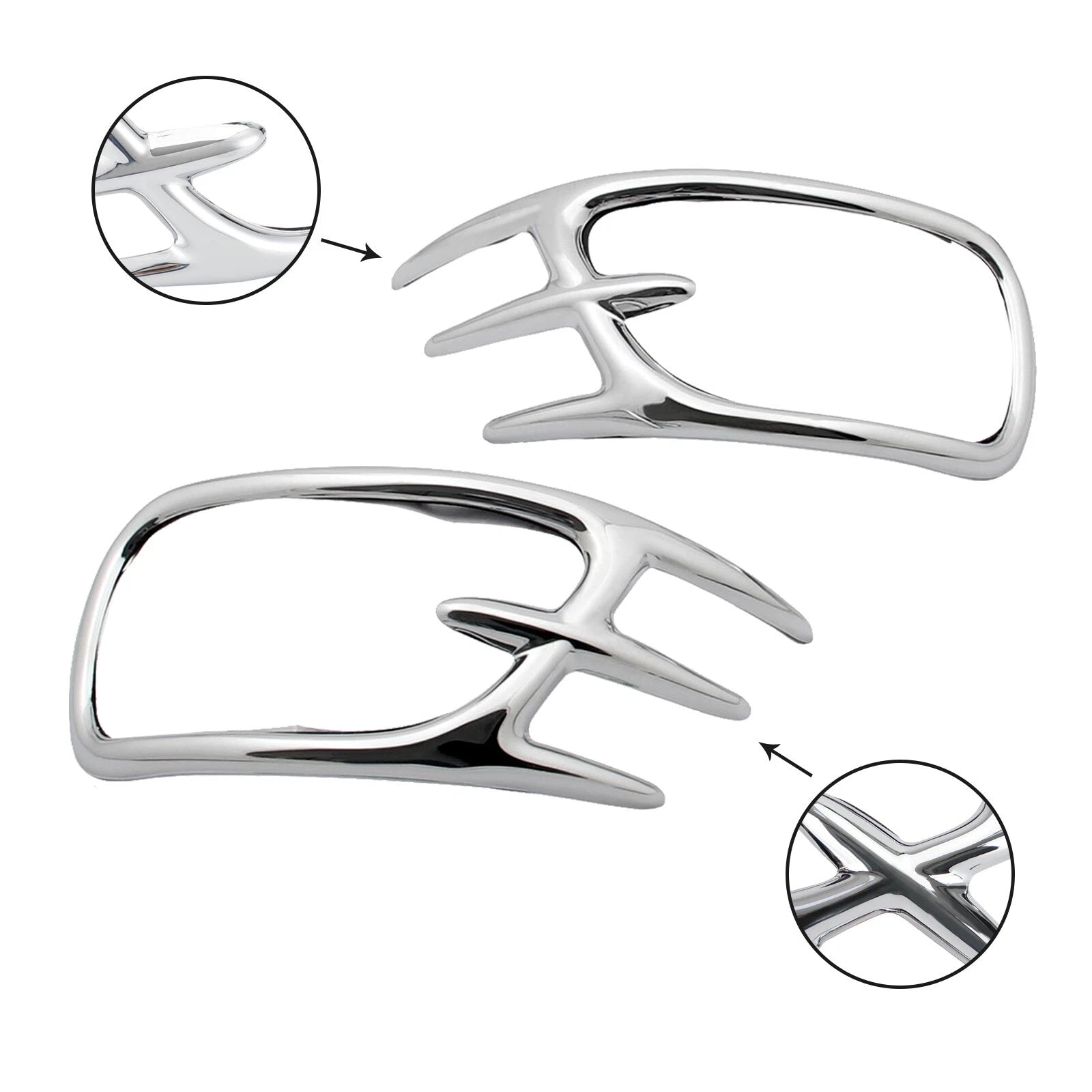 Chrome Fairing Mirror Back Accent Grilles for Honda GL1800 (2001–2011) T9