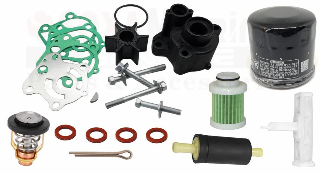Outboard Maintenance Kit for Yamaha F100D (Thermostat, Oil, Fuel Filter)