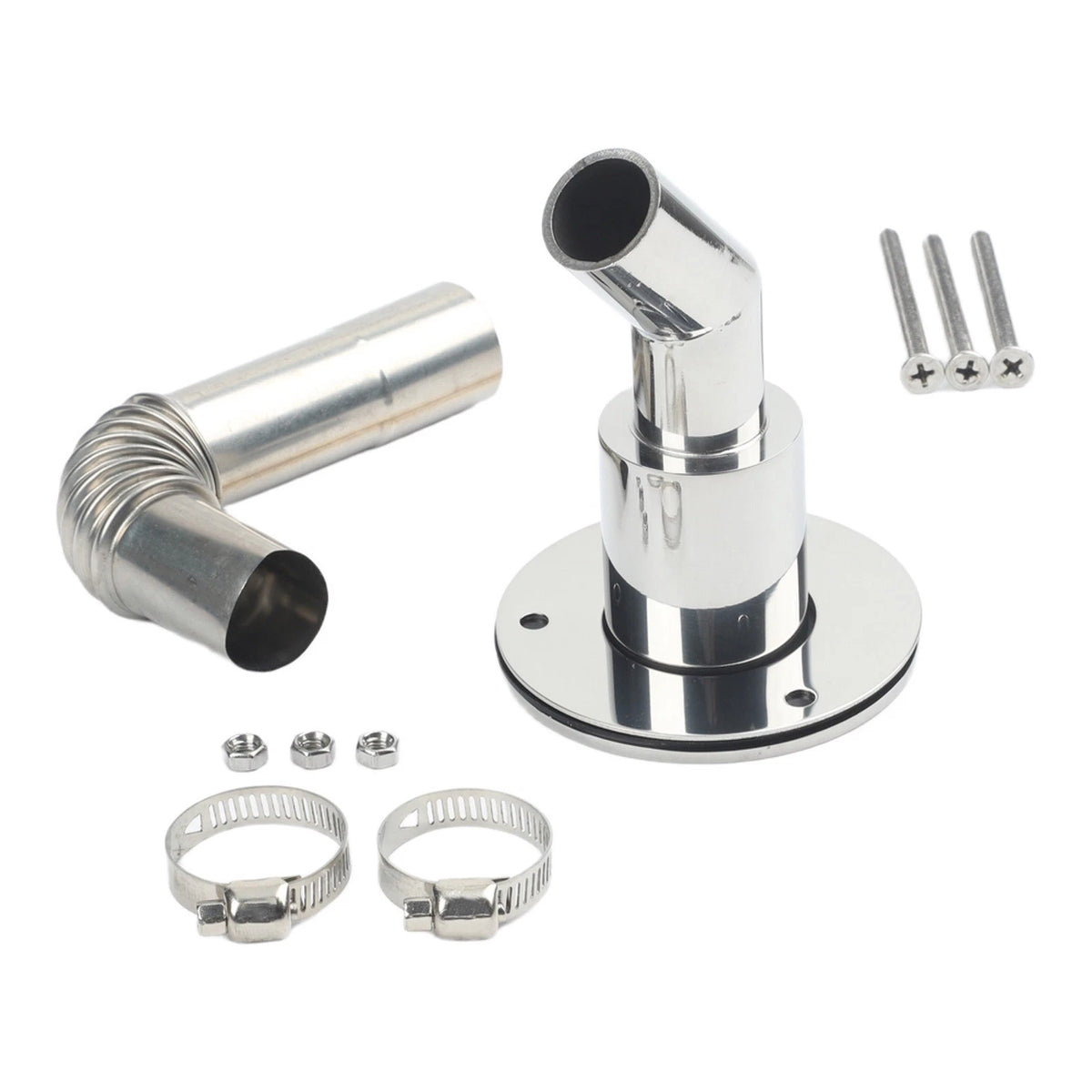 Exhaust Pipe Wall Flange 24mm with Elbow Connector for Trailer RV