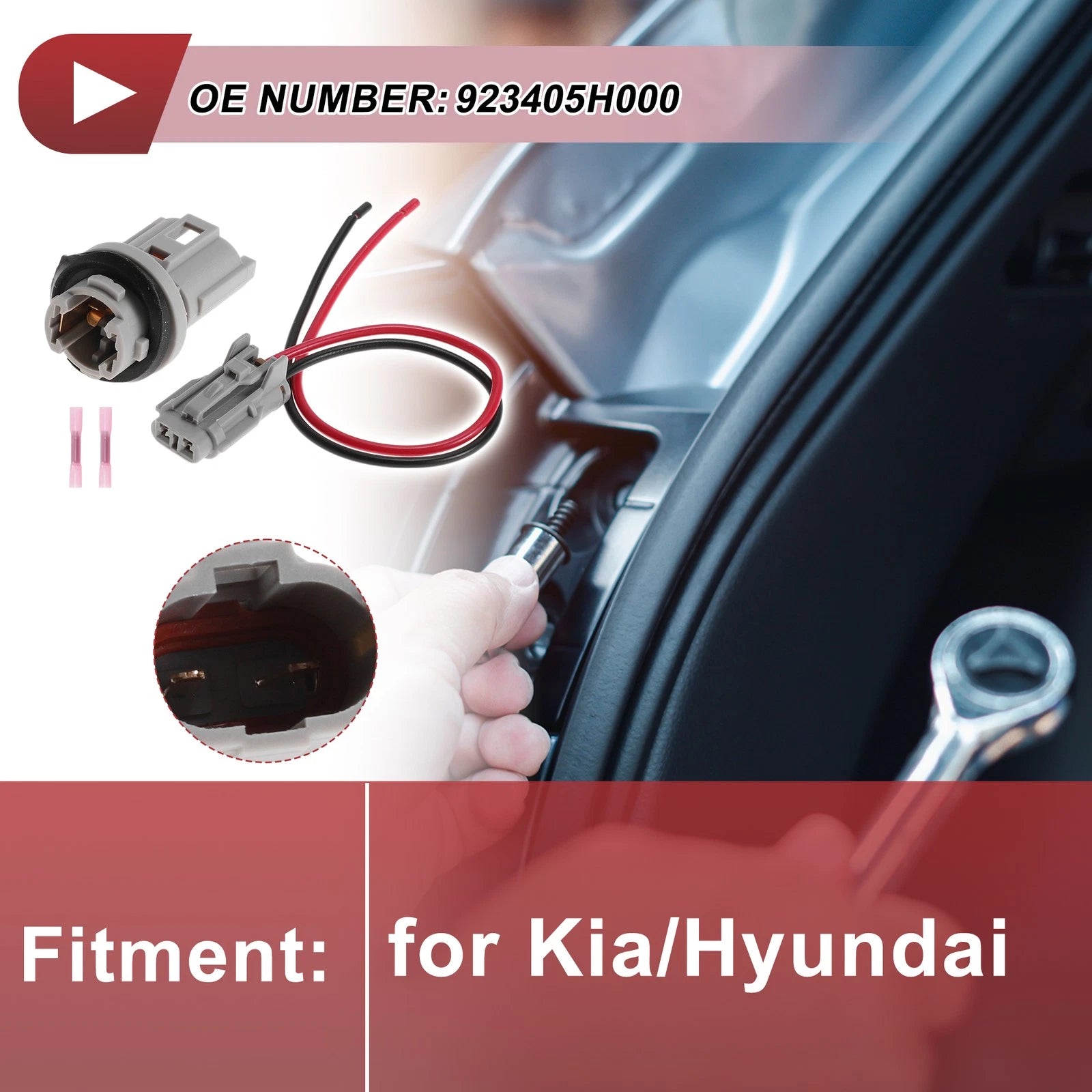 License Plate Light Socket Wiring Replacement for Hyundai Kia (2009–2016)