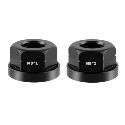 2X Bike Hub Nuts M9x1 for Fixed Gear Folding Bikes (Aluminum Alloy)