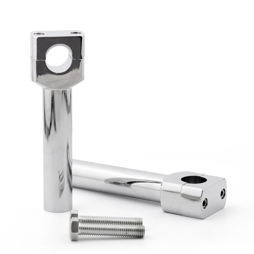 Set of 2 Chrome 6" Motorcycle Handlebar Risers for 1" Bar UK T9