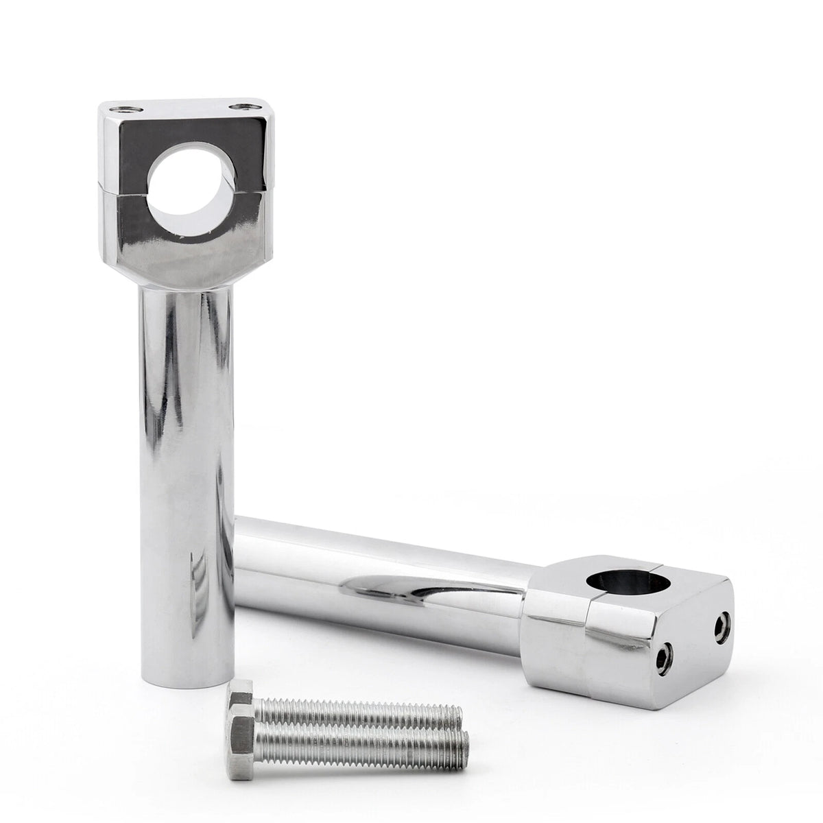 Set of 2 Chrome 6" Motorcycle Handlebar Risers for 1" Bar UK T9