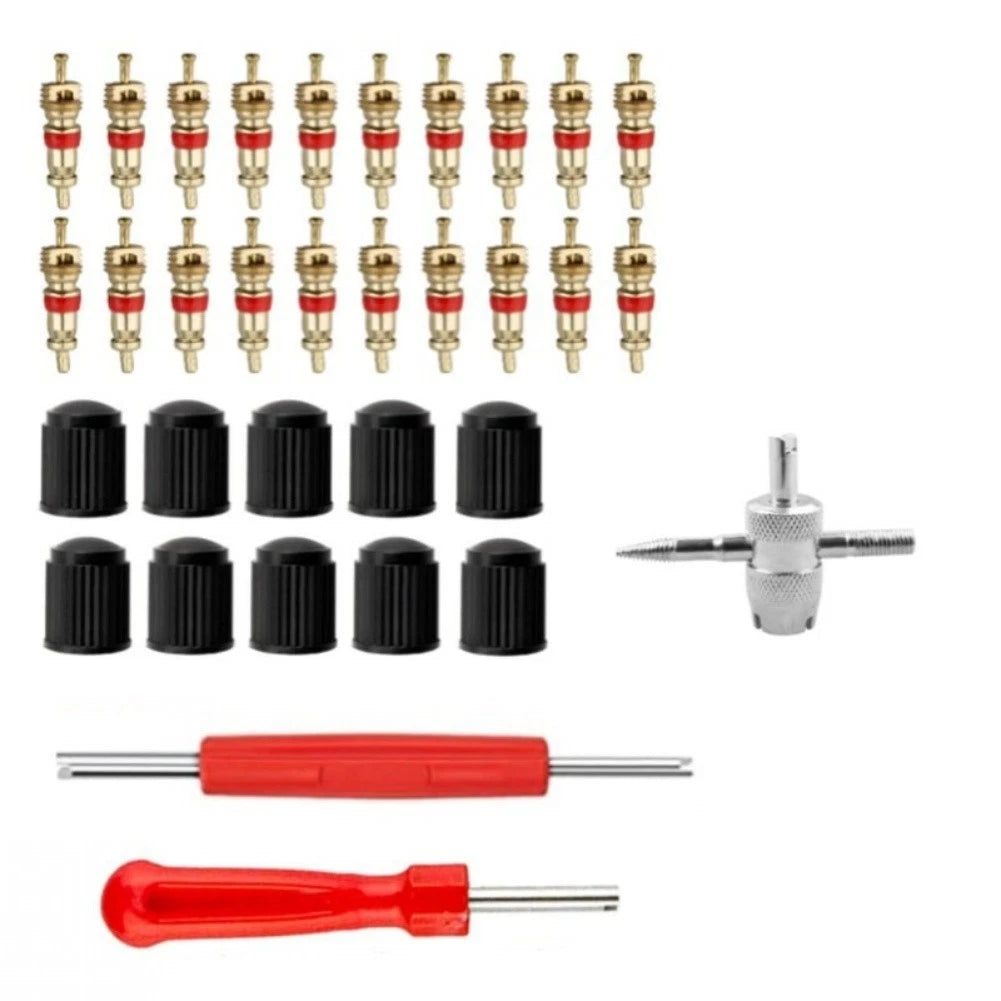 33pcs Tire Valve Stem Tool Kit for Fast Core Removal and Installation