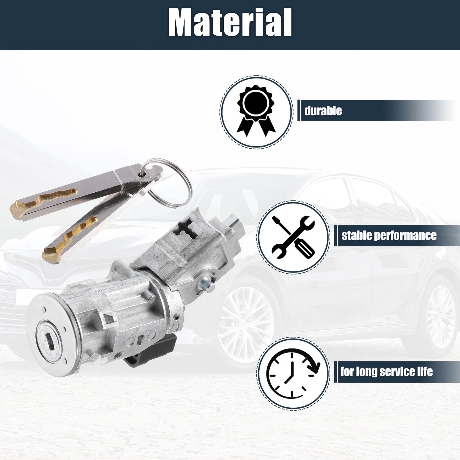 Ignition Switch Lock Cylinder with Key for Citroen Berlingo B9 (2008–2017)
