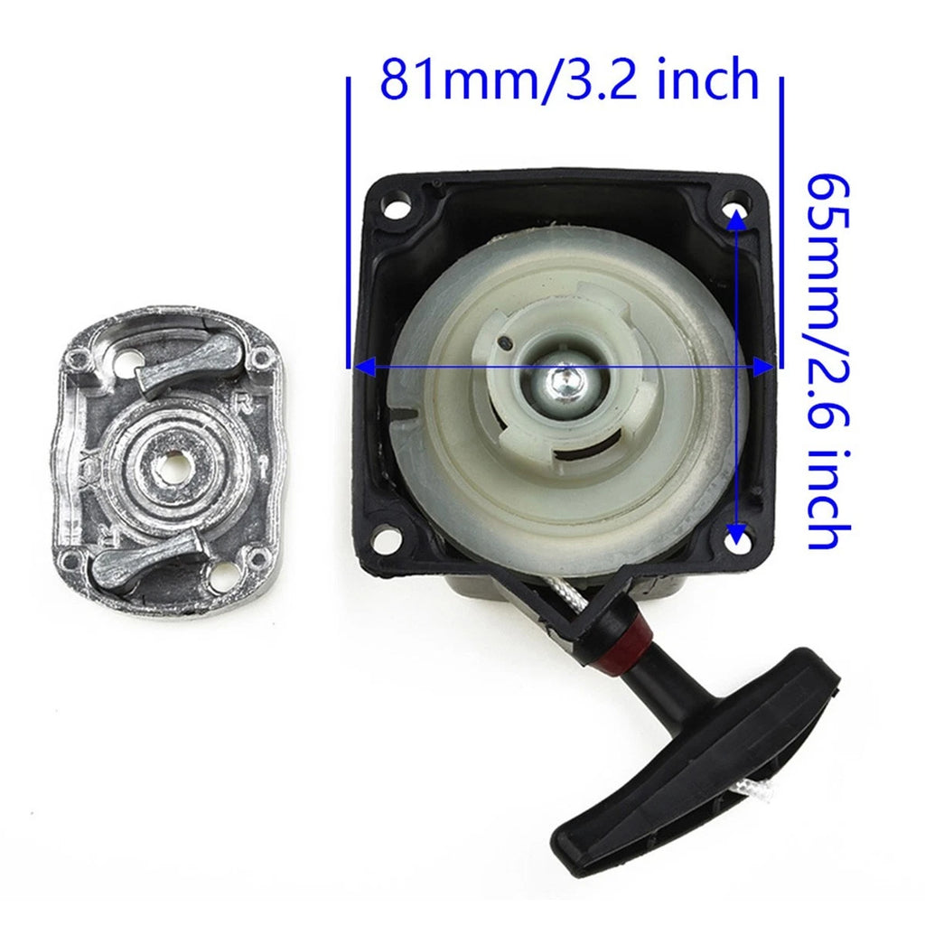 Recoil Pull Starter with Pawl Plate for 81mm Engines (Plastic, Black)
