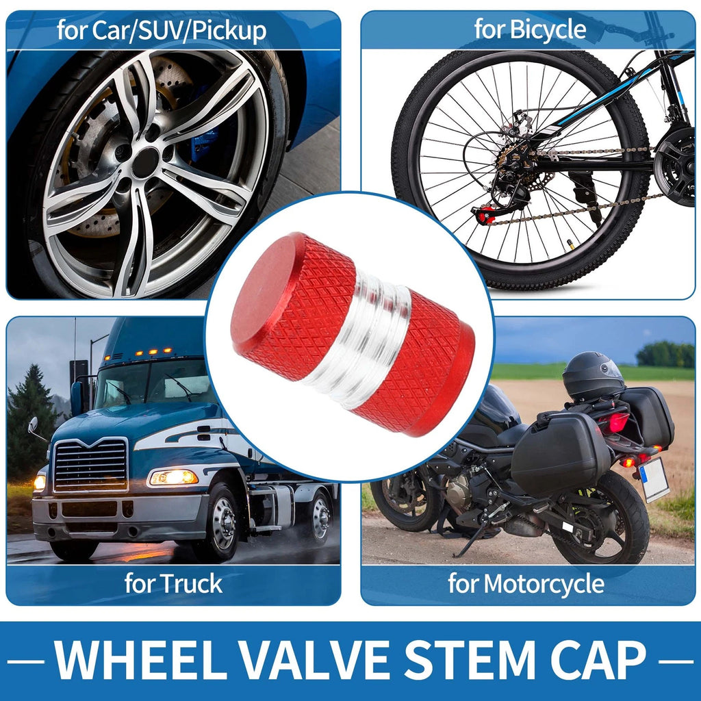 Valve Stem Caps 10x16mm Replacement for Car SUV Bike RV (8 Pack)
