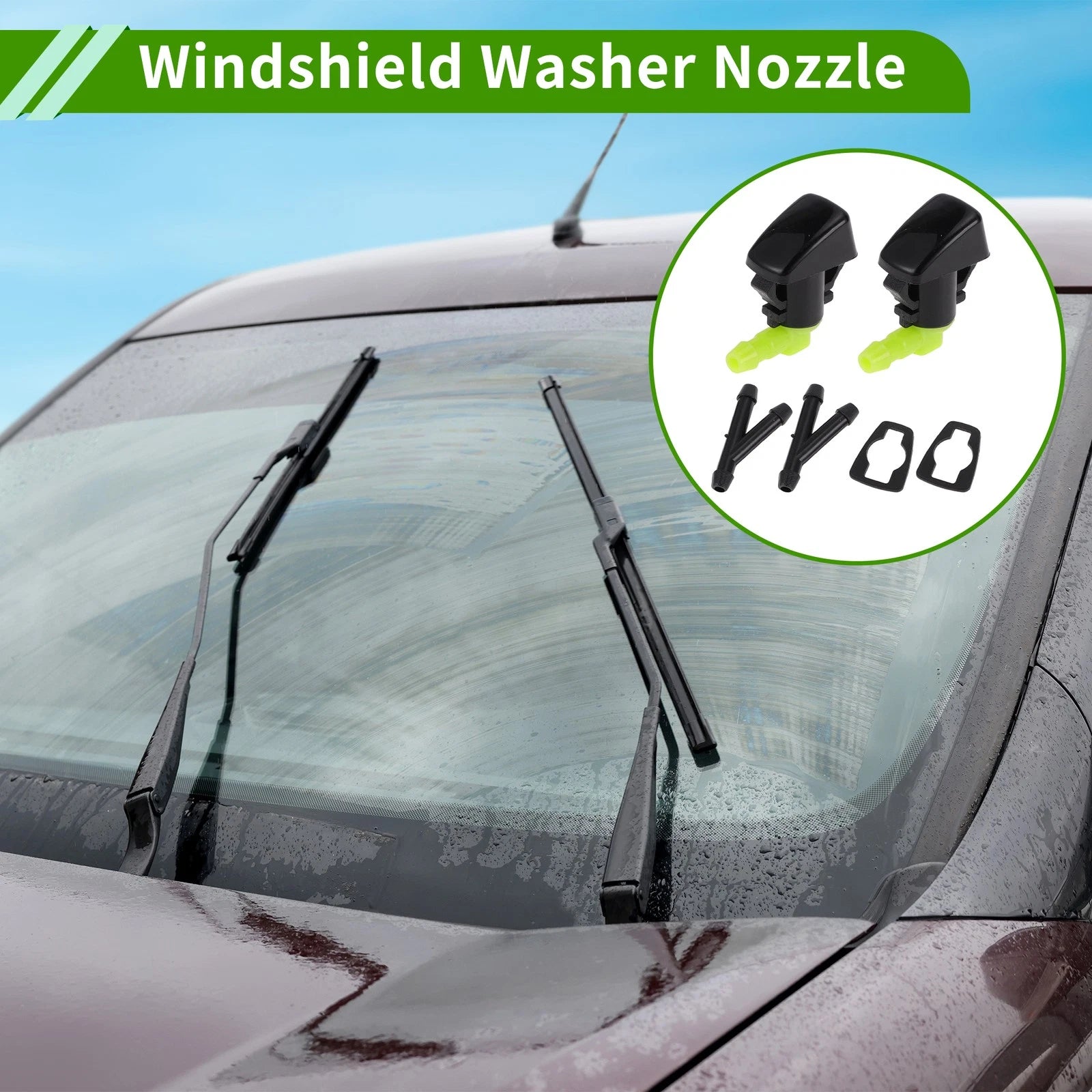 Windshield Washer Nozzle Replacement with Hose Connector for Chevrolet Traverse (2009–2017)