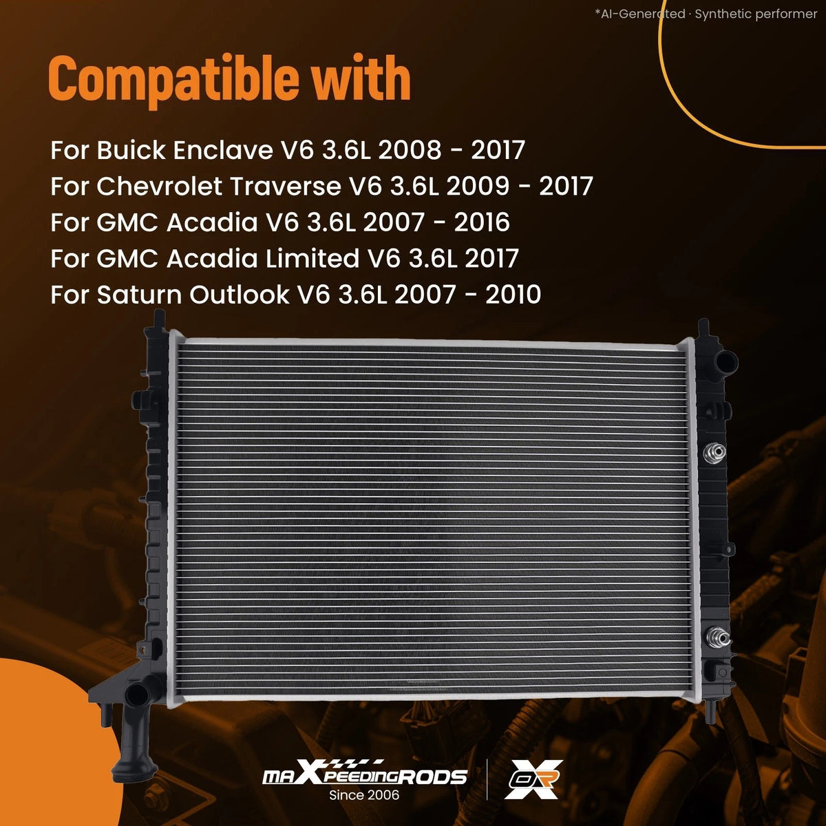 AT Radiator for Saturn Outlook/Traverse 3.6L (2007–2017) RK1528-A