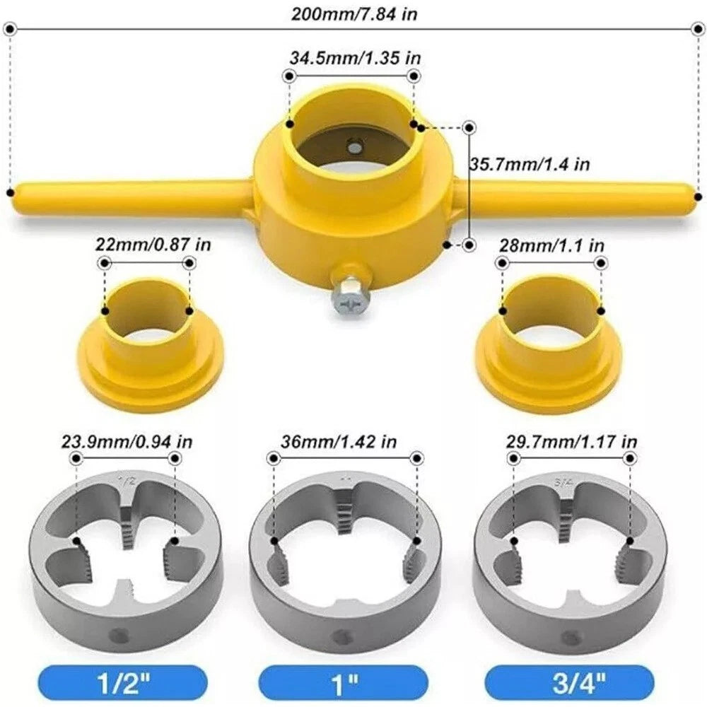 6pcs Plastic Pipe Thread Die Kit for Plumbing Tools