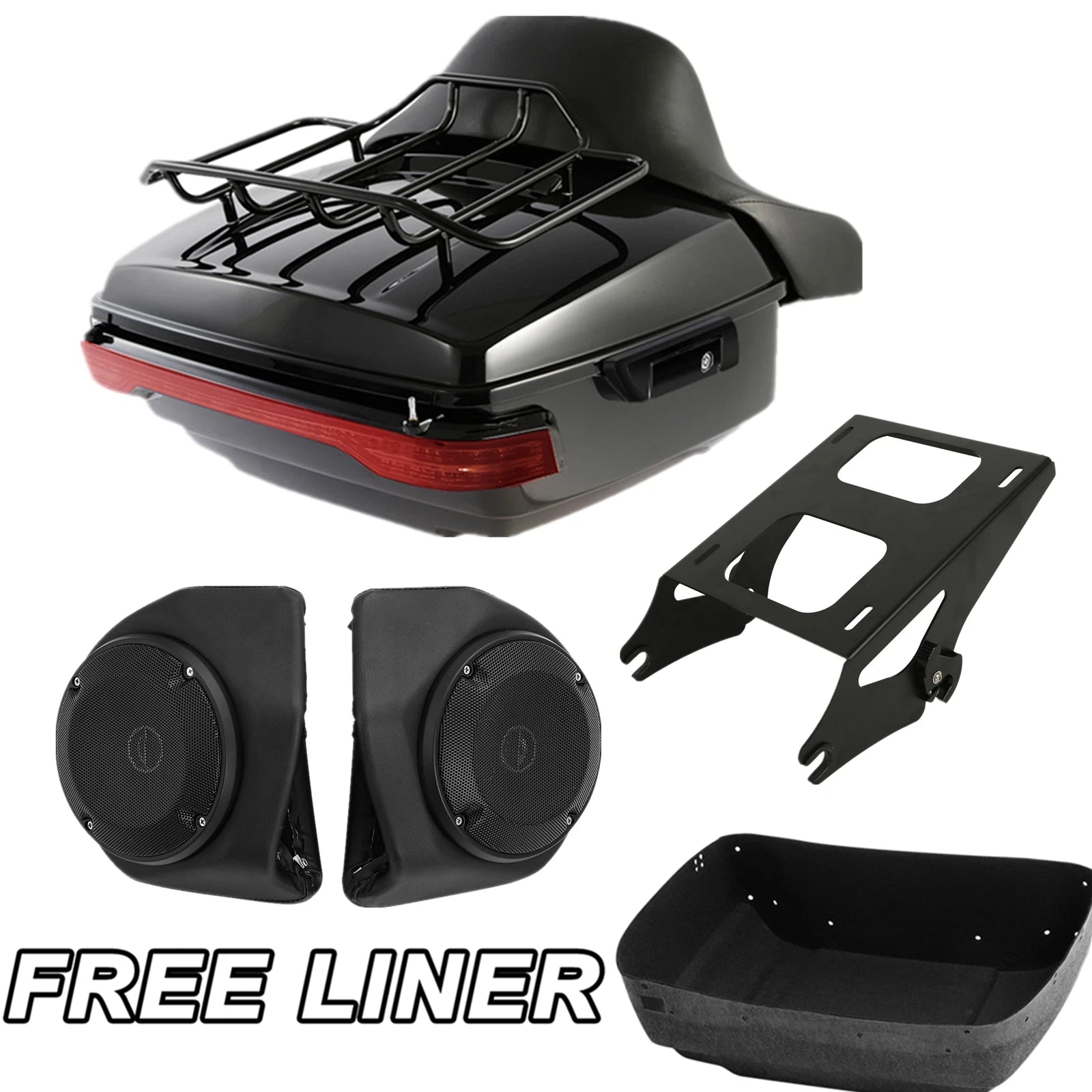 Trunk Pad Mount Rack Light Speakers for Harley Electra Glide (2014–2026)