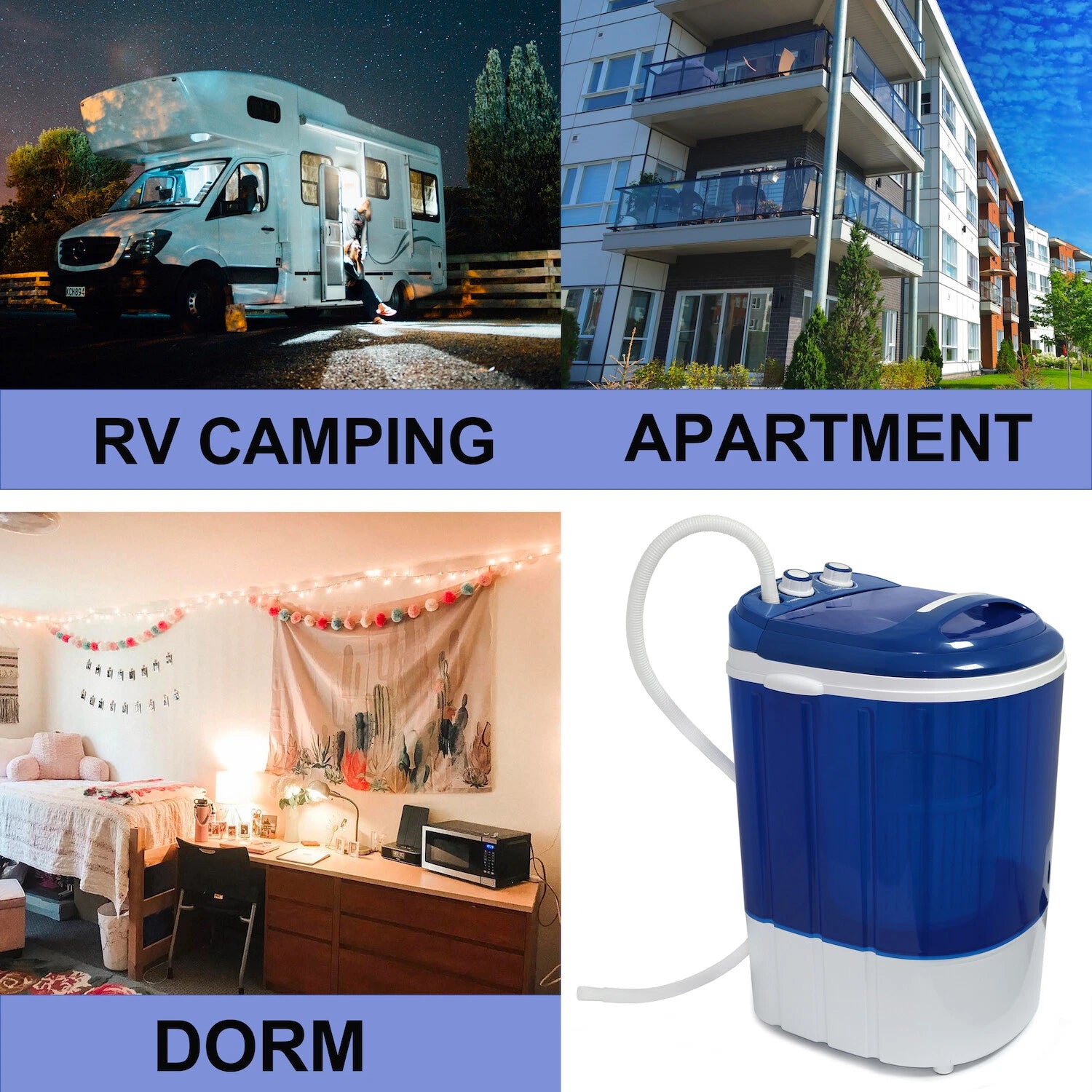 Mini Portable Washing Machine with Spinner Timer Control (3kg)