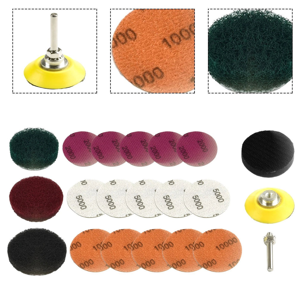 2 Inch Headlight Polishing Pad Kit for Electric Drill