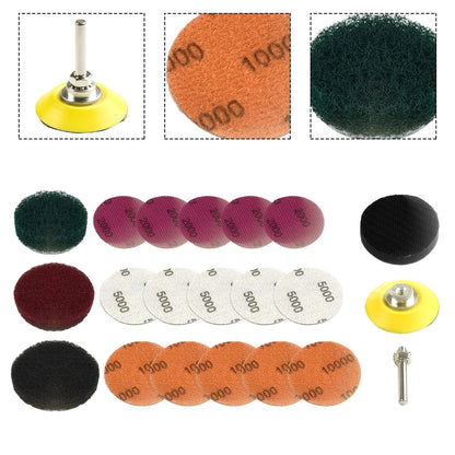 2 Inch Headlight Polishing Pad Kit for Electric Drill