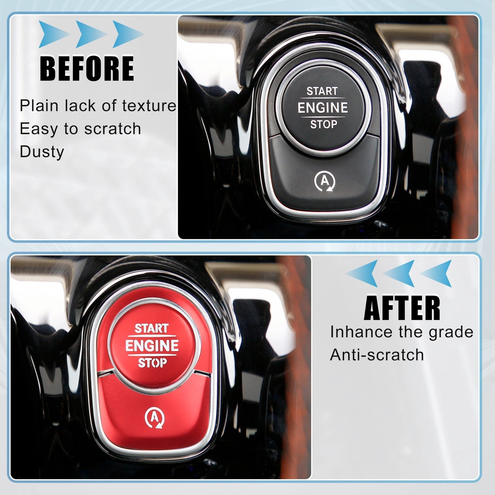 Engine Start Stop Button Cover Trim Sticker Kit for Mercedes Benz A-Class (2013–2020)