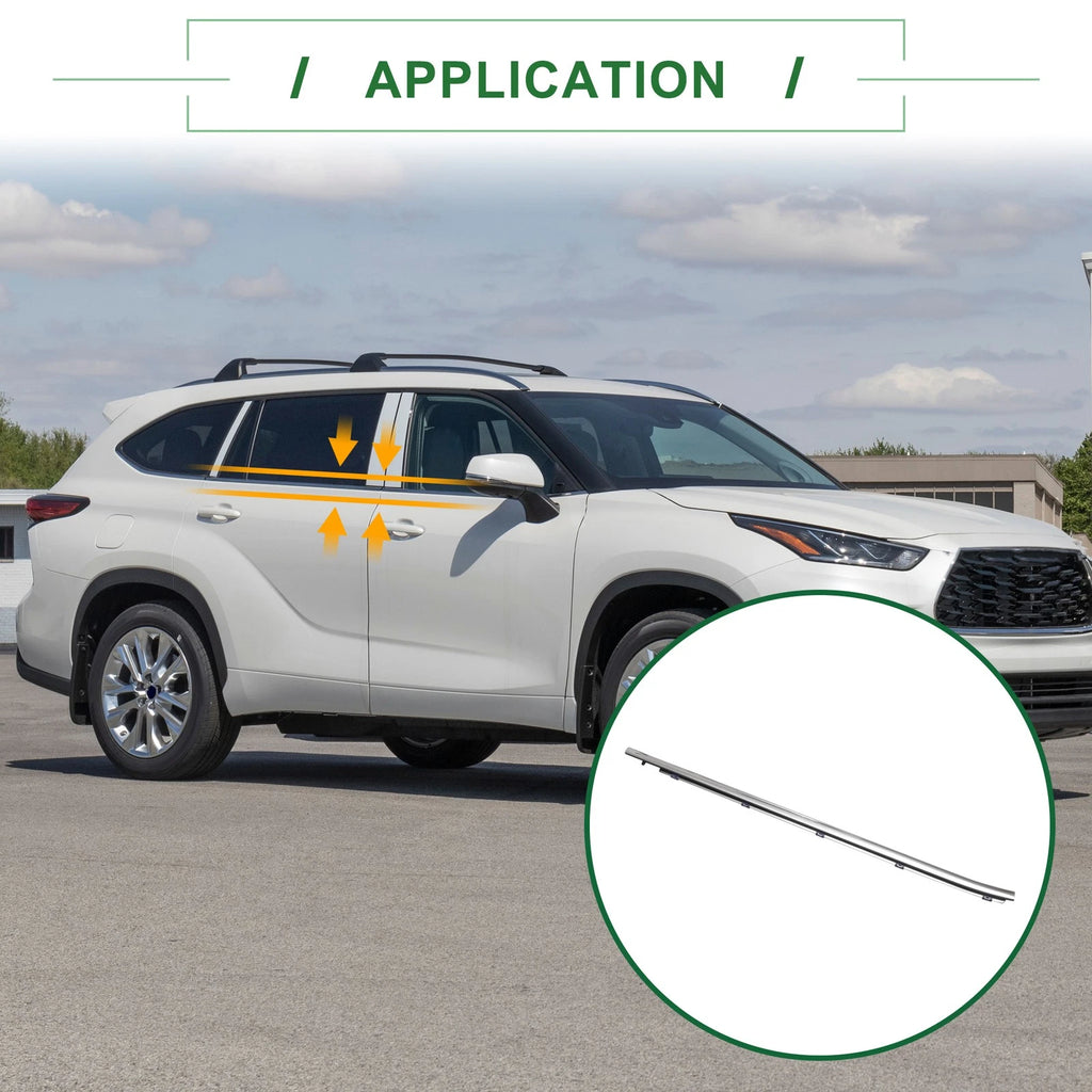 Front Right Window Weatherstrip Seal Replacement for Toyota Highlander (2008–2013)