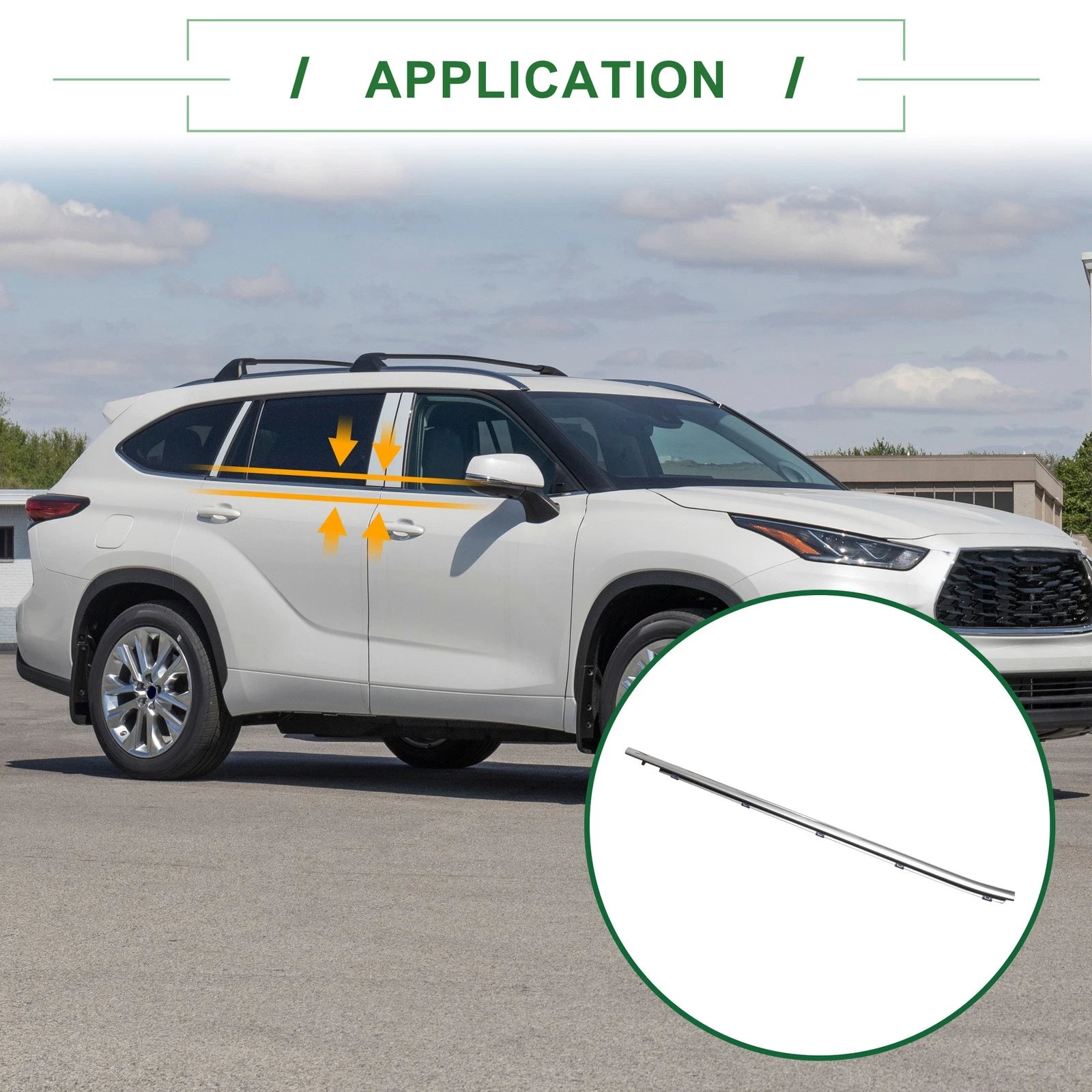 Front Right Window Weatherstrip Seal Replacement for Toyota Highlander (2008–2013)