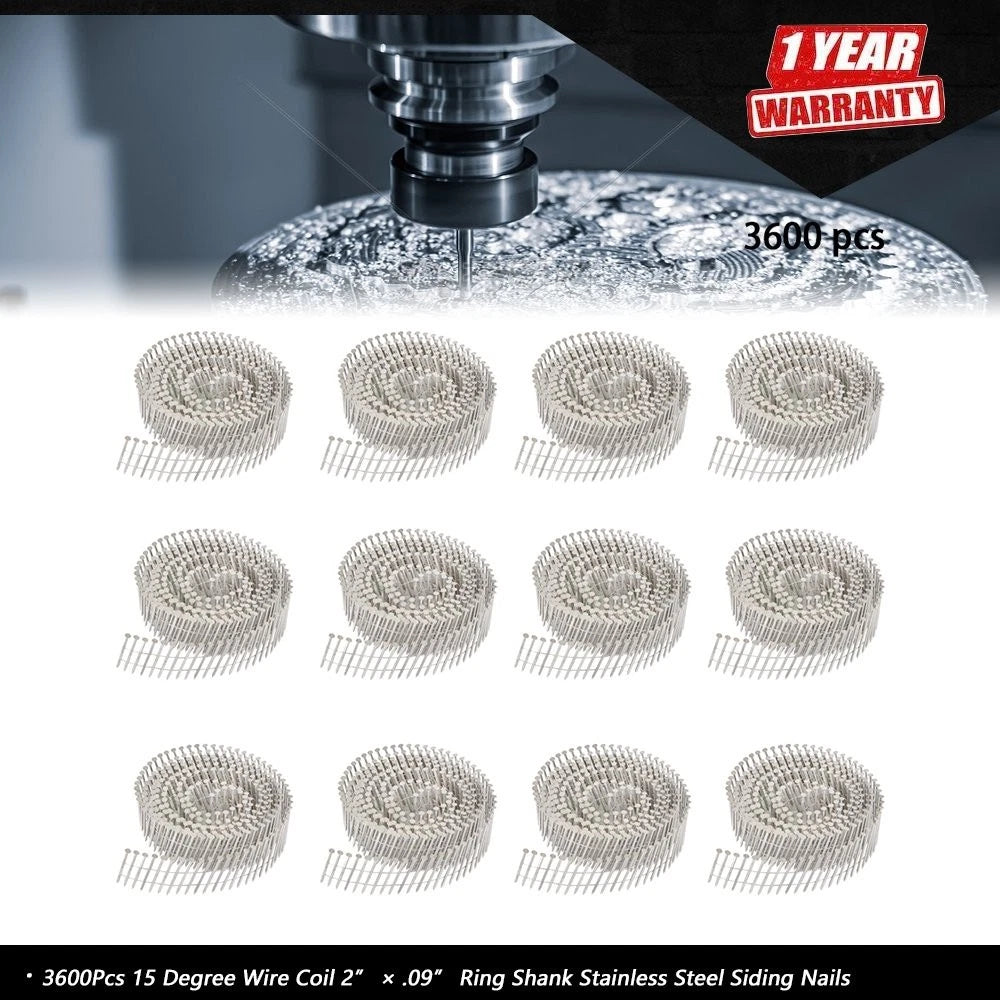 3600Pcs 15 Degree Ring Shank Siding Nails for Various Applications