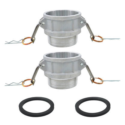 2X Type B Aluminum Cam and Groove Hose Fitting for Global 3" Plug X 3"NPT