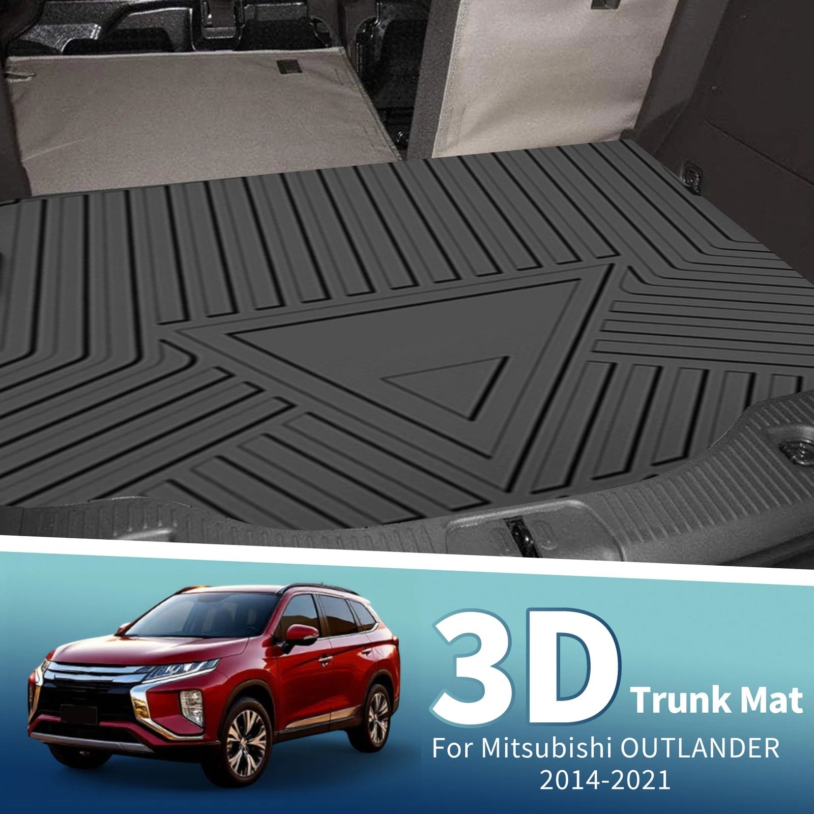 Cargo Liner Rear Trunk Mat TPE Replacement for Mitsubishi Outlander (2014–2021)
