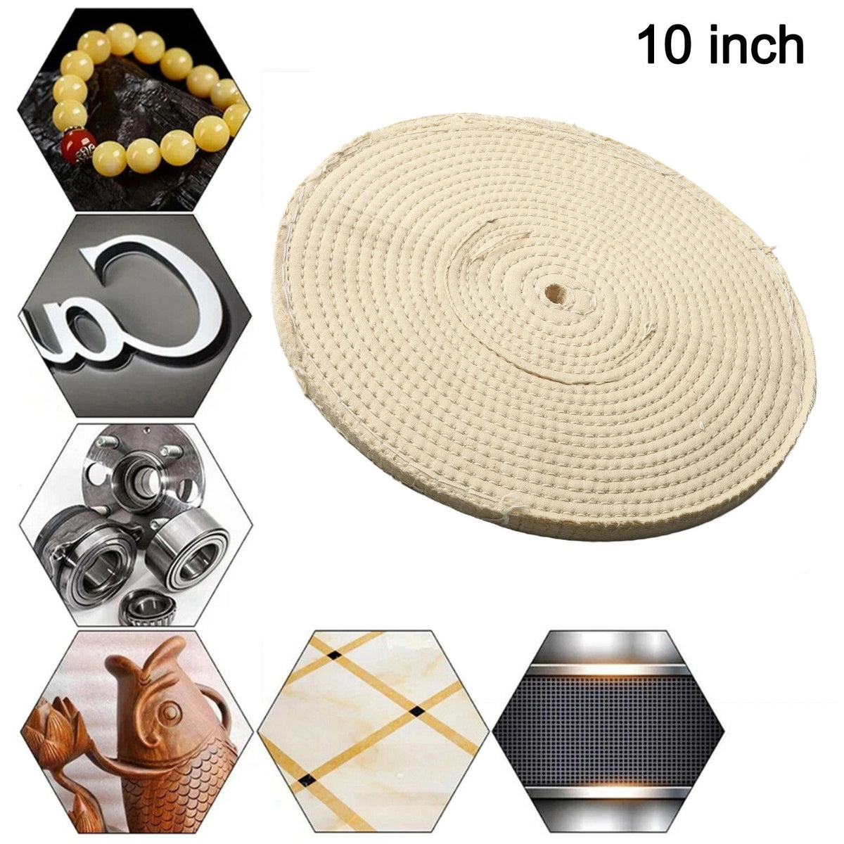Buff Pad Buffing Wheel 250mm Spiral 50 Layers for Jewelry