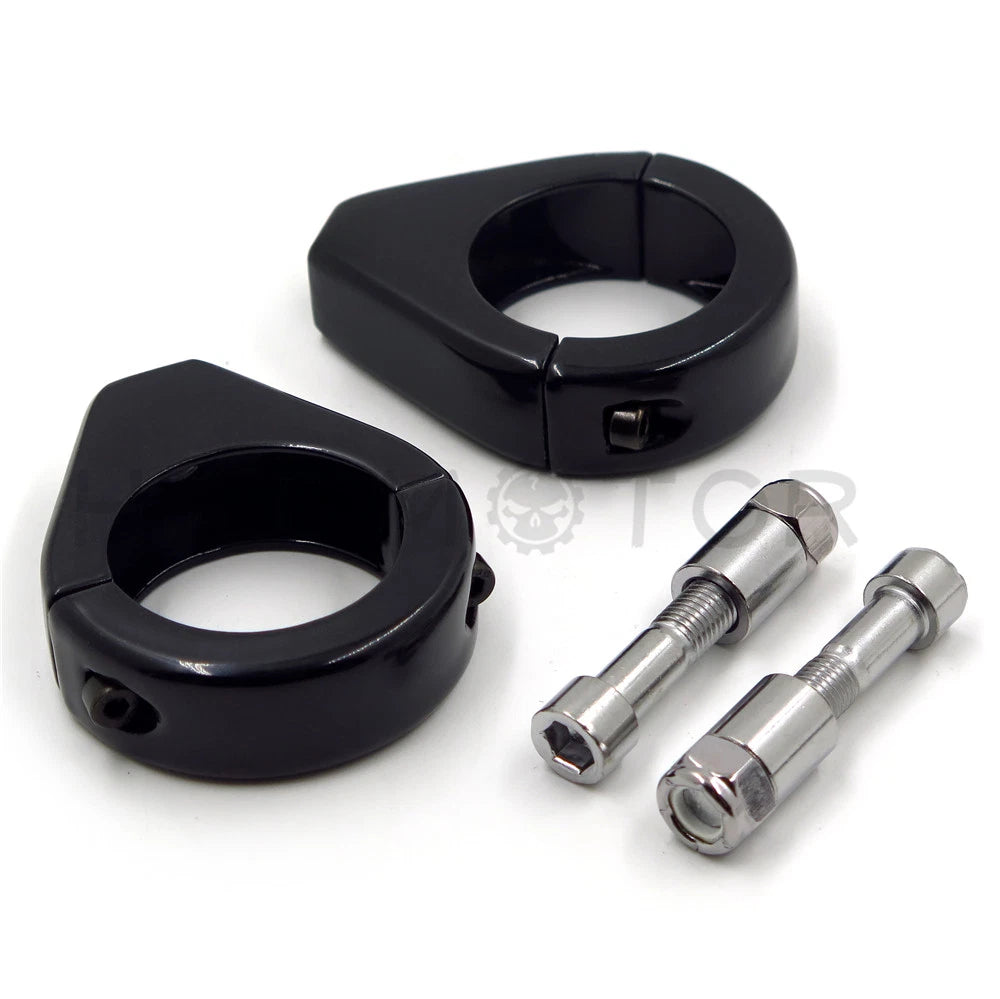 Fork Turn Signal Indicator Light Relocation Bracket Clamps for Harley