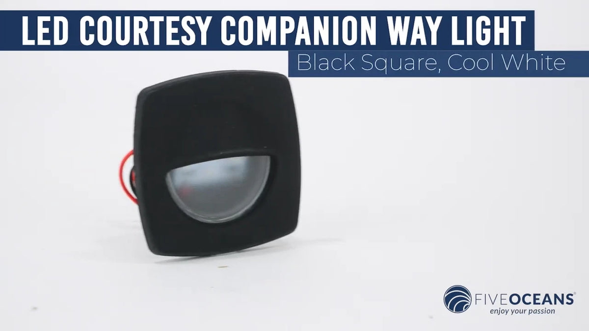 Set of 4 LED Companion Way Lights for Marine Courtesy (Square, Blue)
